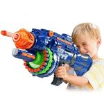 Világító játékfegyver hanggal, kék ajándék töltény szettel fotó