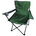 1+1 Akció - Hordozható, összecsukható kemping szék italtartóval -zöld fotó