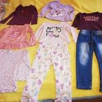 8 részes divatos gyerek átmeneti ruhacsomag 116-os méret 5-6 éves kislányra tavaszra őszre fotó