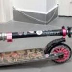 Oxelo Susp (Decathlon) összecsukható, állítható magasságú roller, 125mm-es kerék, kb. 120-150 cm fotó