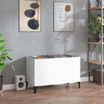 magasfényű fehér szerelt fa hanglemezszekrény 74, 5x38x48 cm fotó