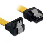 DeLock Cable SATA 6 Gb/s male straight SATA male downwards angled 20cm Yellow Metal 82800 Kiegés... fotó
