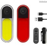 Kerékpár, bicikli hátsó lámpa COB-LEDes, 5mód, USB-s töltés, vízálló ÚJ fotó