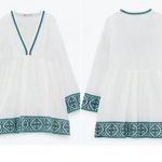 Zara- nagyon finom pamut anyagú bordűrös tunika/ rövid ruha XXL fotó