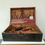 Antik asztalos szerszám eszköz szerszámos láda 606 8361 fotó