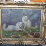 Eladó Boleradszky Benő: Perzsa cicák, olajvászon festménye fotó