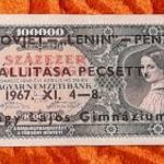 1946 -os ropogós 100.000 milpengő "SZOVJET HATALOM.." felülbélyegzett bankó (L0980) fotó