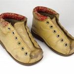 1E189 Régi fehér színű bőr cipő gyerekcipő babacipő fotó