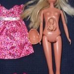 Terhes, várandós Barbie baba kisbabával+ ruha + cipő fotó