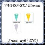 Swarovski kristály medál: SWM nyíl (8762) 25mm több színben fotó