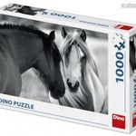 Dino Puzzle 1000 db - Lovak fekete-fehérben fotó