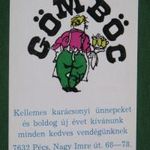 Kártyanaptár, Gömböc büfé falatozó, söröző, grafikai rajzos, Pécs, 1997 , A, fotó