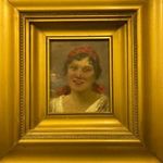 Pállya Celesztin (1864-1948) festőművész álomszép keretezett, jelzett olajfestménye " Női portré " fotó