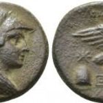 Apameia , Phrygia (Kr.e.133-48) Attalos , Athena Korinthoszi sisakban, ókori görög bronz 22mm fotó