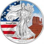 USA 1 Dollár Silver Eagle "Monument Valley" színezett ezüst pénzérme (BU) 2014 fotó