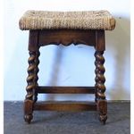 1R242 Antik gyékényülőkés kézi esztergált csavart díszes szék ülőke sámli fotó