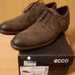 Új férfi barna Ecco klasszikus bőr félcipő, extra széles cipő, 140Eur Shock Point , komfort cipő, 45 fotó