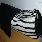"La bagagerie Made in France" bőr kézitáska fekete-zebra 34x22cm elegáns gyönyörű Újsz. fotó