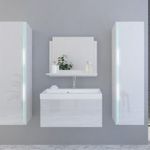 Venezia Dream II. fürdőszobabútor szett + mosdókagyló + szifon - 80 cm (fényes fehér) fotó