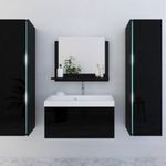 Venezia Dream II. fürdőszobabútor szett + mosdókagyló + szifon - 80 cm (fényes fekete) fotó