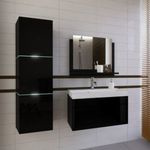 Venezia Ibiza I. fürdőszobabútor szett + mosdókagyló + szifon - 80 cm (fényes fekete) fotó