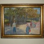 Silberhorn Tibor "Öszi nap" című szignózott olajfestménye, 78, 5x58, 5 cm.-s keretezett festmény fotó