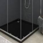 vidaXL szögletes fekete ABS zuhanytálca 80 x 80 cm fotó