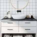 vidaXL sötétszürke kezelt tömör fa fürdőszobai pult 100x50x2 cm fotó