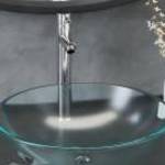 vidaXL edzett üveg mosdókagyló csapteleppel és leeresztőszeleppel fotó