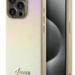 Guess GUHCP14LPSAIRSD iPhone 14 Pro 6.1" arany keménytok Saffiano irizáló írással fotó