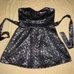 fekete ezüst pánt nélküli ruha 14-s Select h: 68 cm mb 84-104 cm fotó
