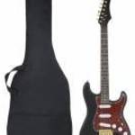 vidaXL fekete és arany elektromos gitár kezdőknek puhatokkal 4/4 39" fotó