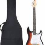 vidaXL barna és fehér elektromos gitár kezdőknek puhatokkal 4/4 39" fotó