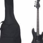 vidaXL fekete elektromos basszusgitár kezdőknek puhatokkal 4/4 46" fotó
