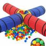 vidaXL többszínű gyerek-játszóalagút 250 labdával fotó