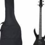 vidaXL fekete elektromos basszusgitár kezdőknek puhatokkal 4/4 46" fotó