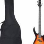 vidaXL barna-fekete elektromos basszusgitár kezdőknek tokkal 4/4 46" fotó