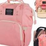 Hátizsák, pelenkázó táska babakocsira, rózsaszín, nagyméretű fotó