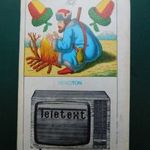 VIDEOTON kártyanaptár, televízió - TV, 1985. Magyar kártya, makk ász, disznó. Retró naptárkártya. fotó