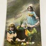 Húsvét boldog húsvéti ünnepeket üdvözlő labda tojás tyúk kosár Sárszentlőrinc bélyegző KÉPESLAP fotó