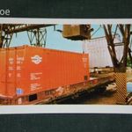 Kártyanaptár, MÁV, vasút, szállítás, teherkocsi szerelvény, konténer rakodó állomás, 1978 , L, fotó