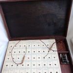 Antik elektromos oktató játék fa dobozban 1937 Magyar vonatkozású fotó