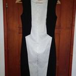 RESERVED fekete-fehér színű, elegáns/alkalmi, karcsúsított vonalú női ruha, 34-es méretű fotó