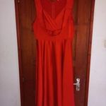 Moletti 46/48/XL -s piros szaténos anyagú alkalmi női ruha, akár menyecskeruhának is megfelelő fotó