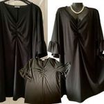 54/56 extra nagy méretű csinos fekete ruha, molett kényelmes laza nyári ruha_M: 144-170 fotó