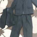 48-as fekete csíkos I. osztályú férfi öltöny zakó nadrág mellény fotó