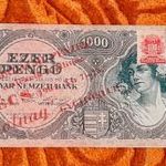 1945 -ös ropogós 1000 pengő bankó "Forradalmi Pénzek"... felülbélyegzéssel (L1014) fotó