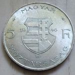 5 forint ezüst 1946 extra szép fotó