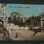 Képeslap, Horvátország Fiume önkormányzat színház piac csarnok fotó