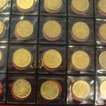 Spanyol alu-bronz 1 peseta gyűjti, 28 féle év, a teljes sorból csak 2 db hiányzik /leírás/ fotó